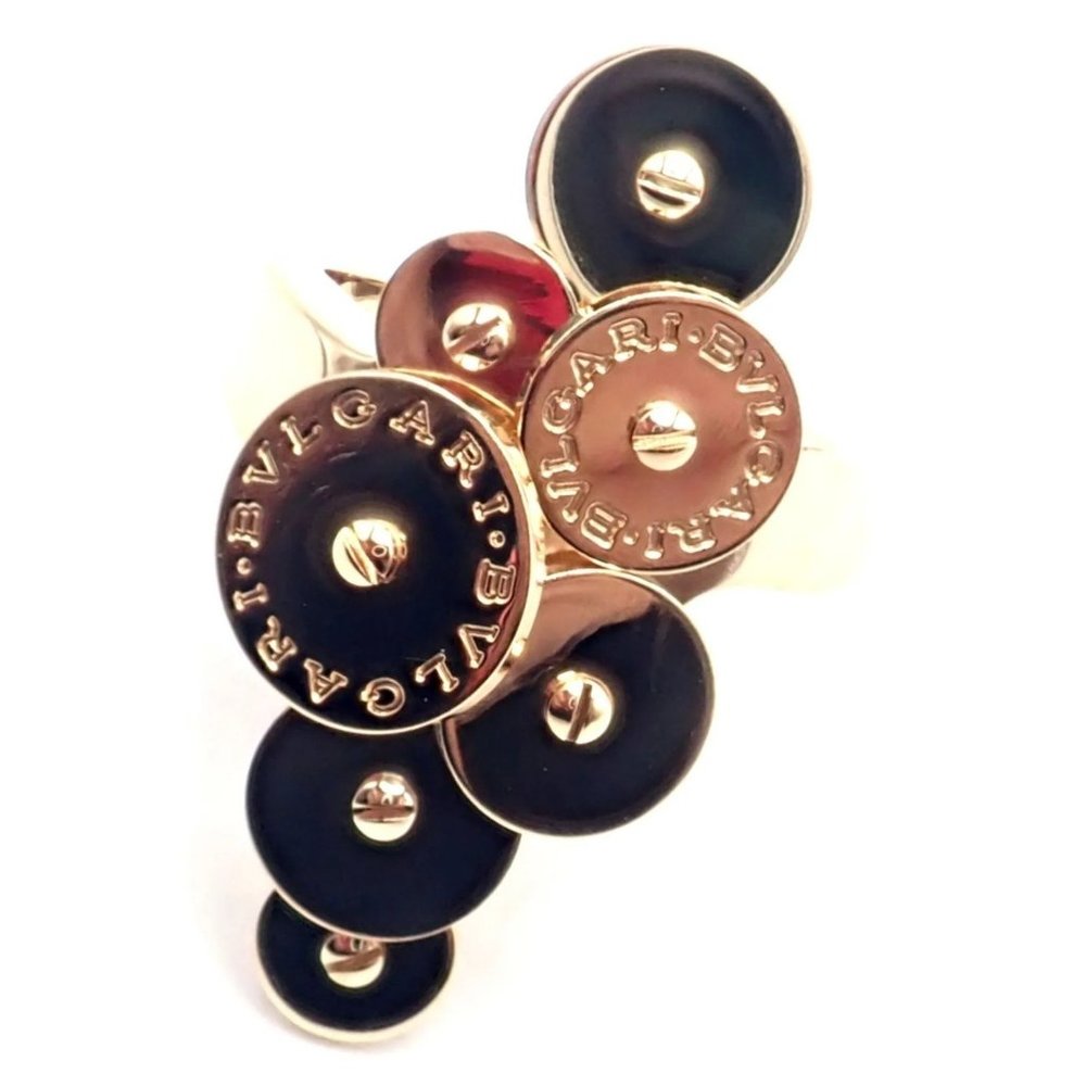 Authentic! Bvlgari Bulgari Cicladi 18k Yellow Gold Large Ring